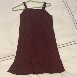 Zac Posen Sleeveless Lace Shift Dress in Deep Wine